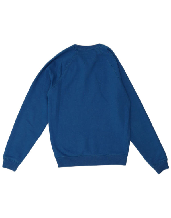 Jack Wills Męska bluza z grafiką o klasycznym kroju, sweter XS, niebieska bawełna
