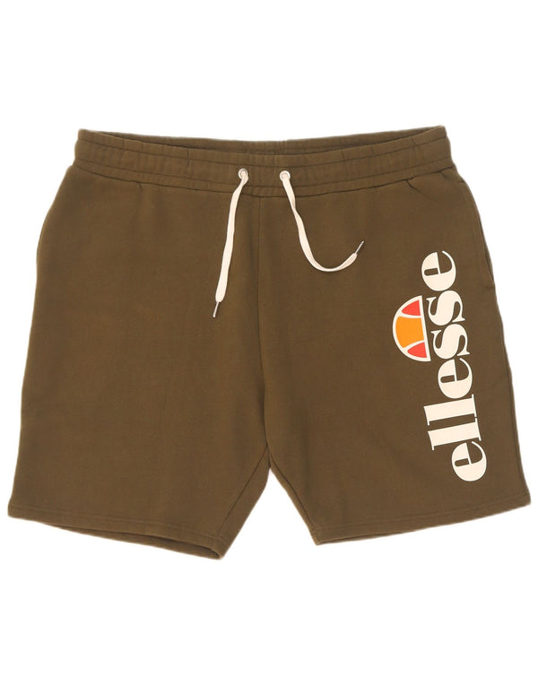 Męskie spodenki sportowe Ellesse z grafiką, 2XL, bawełna khaki