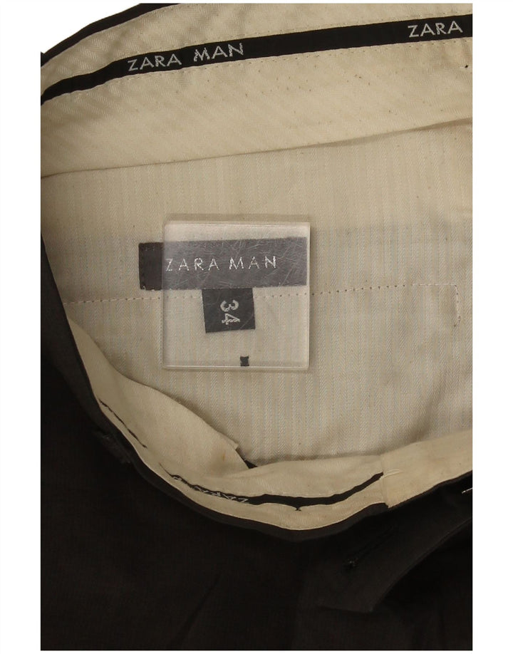 Męskie proste spodnie garniturowe Zara W34 L25 szare