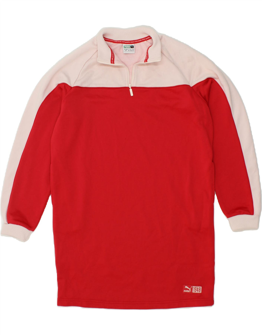 PUMA Womens Sweatshirt Jumper Dress UK 10 Small Red Colourblock Polyester Vintage Puma and Second-Hand Puma from Messina Hembry 