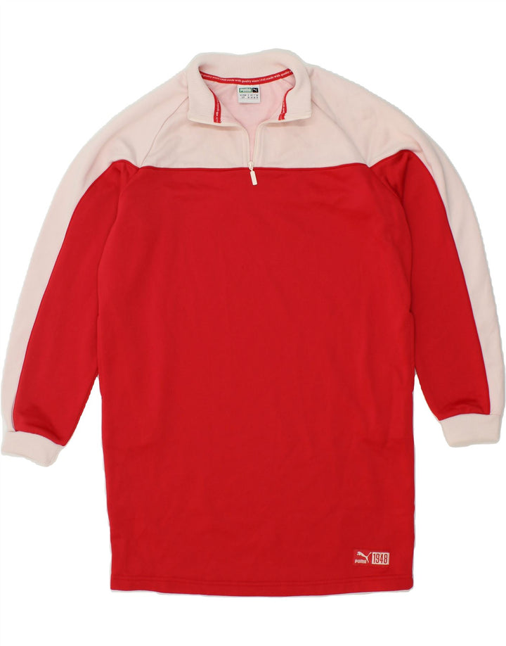 PUMA Womens Sweatshirt Jumper Dress UK 10 Small Red Colourblock Polyester Vintage Puma and Second-Hand Puma from Messina Hembry 
