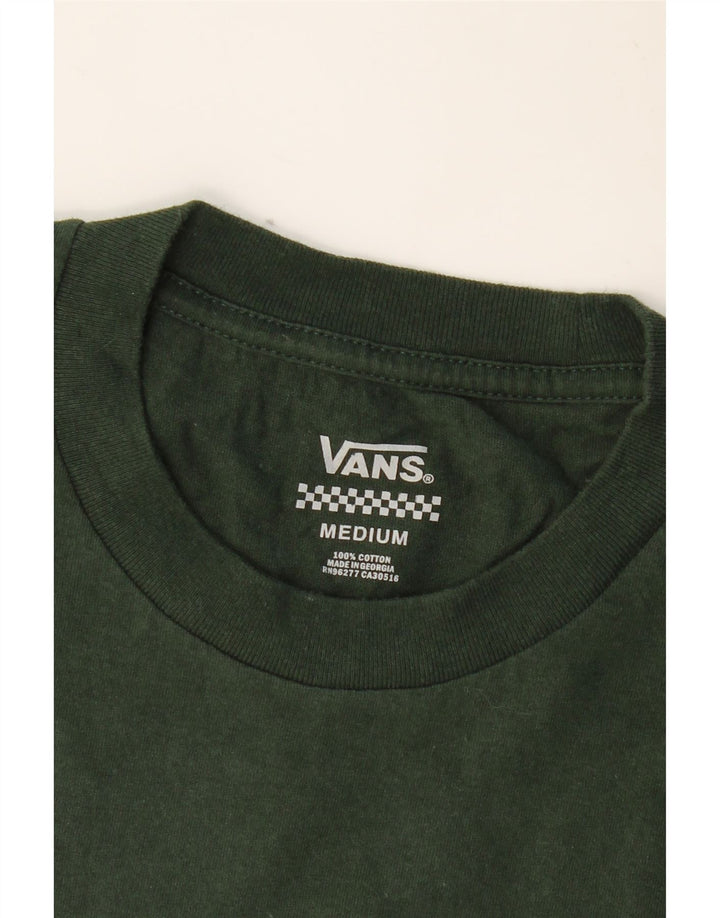 Męski T-shirt z grafiką VANS, bawełniany, średni zielony