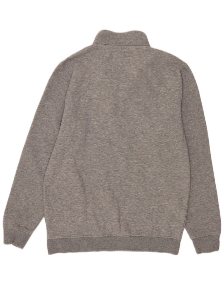 Crew Clothing Męska bluza z zamkiem błyskawicznym, średnioszara, bawełniana w plamki