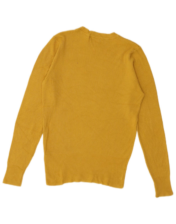 Damski sweter Marks & Spencer z okrągłym dekoltem, UK 12, średni żółty wiskoza