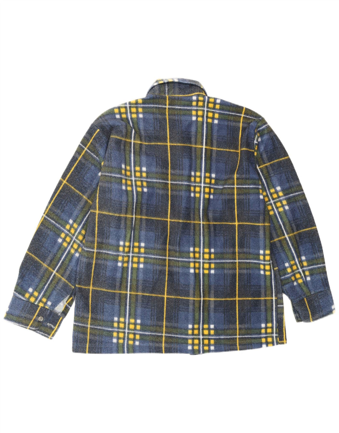 Vintage męska koszula flanelowa w średnią niebieską kratkę