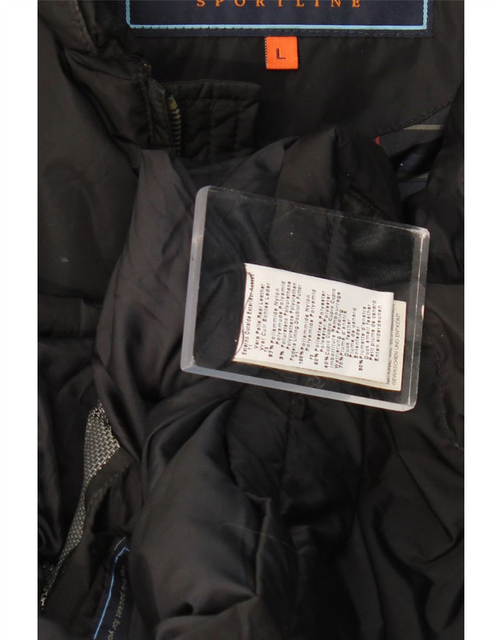 Męska wyściełana kamizelka Harmont & Blaine UK 40, duża, czarna skóra