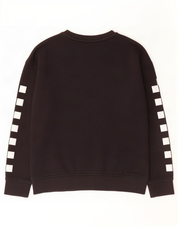 Vans Womens Graphic Oversized Sweatshirt Jumper UK 6 XS Black Cotton