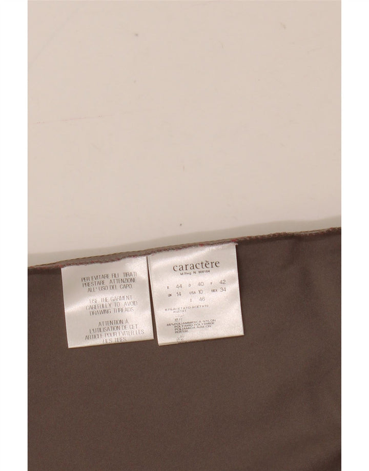 Damska sukienka na ramiączkach Caractere UK 14, duży brązowy octan