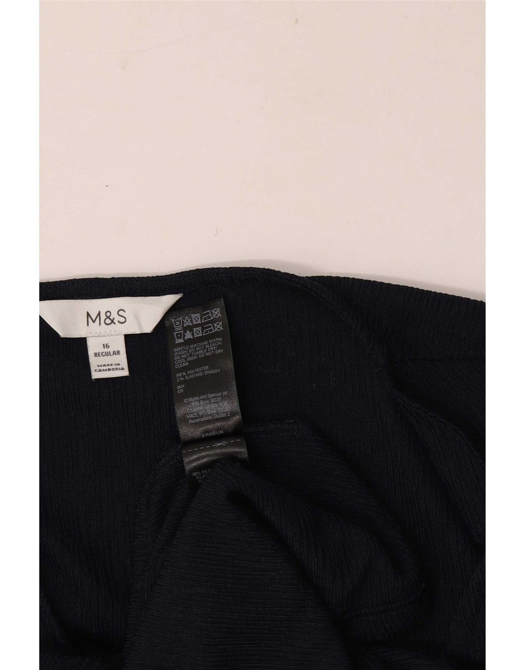 Damska bluzka z długim rękawem Marks & Spencer UK 16, duża, granatowa