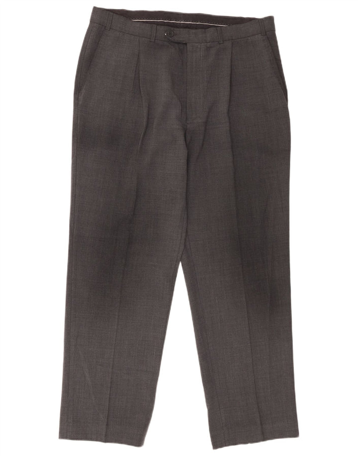 Męskie spodnie garniturowe Marks & Spencer W34 L28 szare
