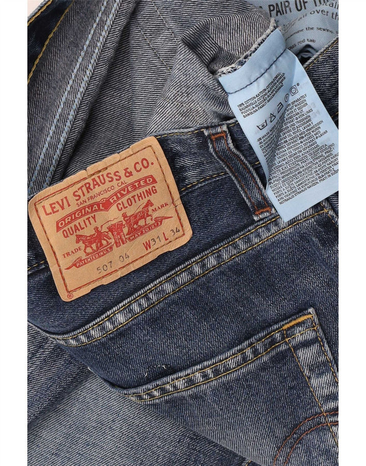 Męskie dżinsy Levi's 507 Bootcut W31 L34 Niebieska bawełna