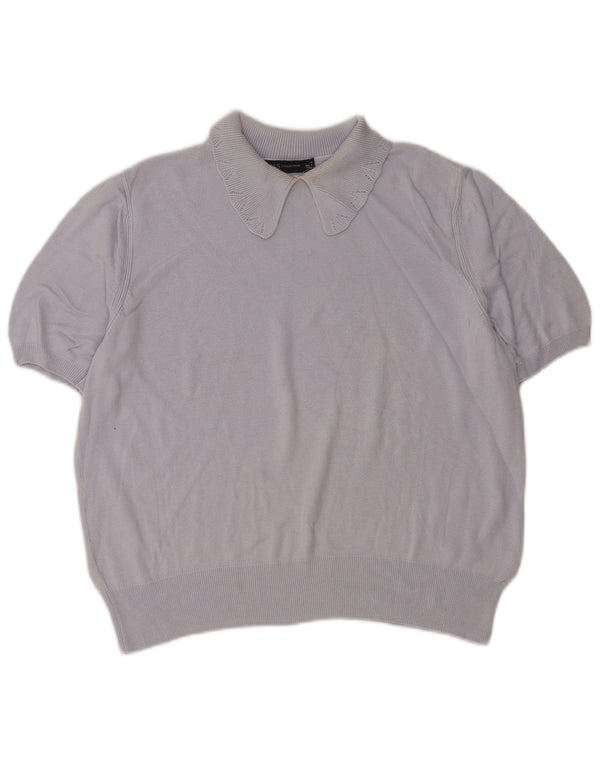 Marks & Spencer Damski sweter polo UK 14, duży niebieski