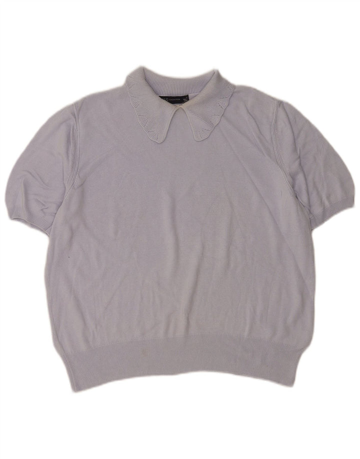 Marks & Spencer Damski sweter polo UK 14, duży niebieski