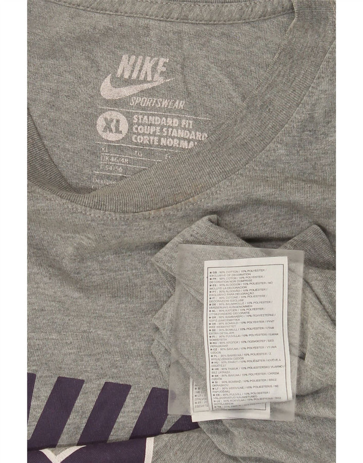 Męska koszulka z grafiką Nike, XL, szara, nakrapiana bawełna