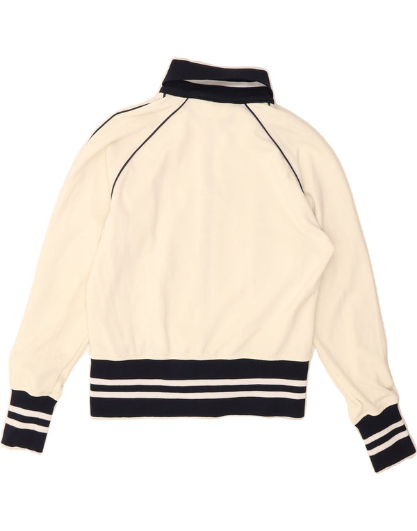ASICS Womens Tracksuit Top Jacket UK 10 Small Off White Polyamide