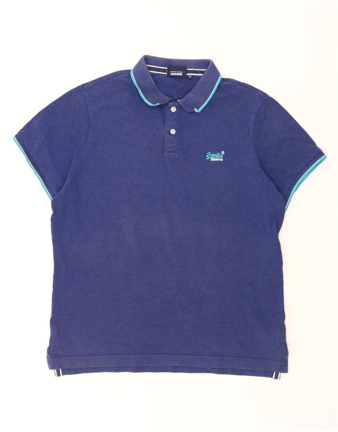 Męska koszulka polo Superdry 3XL, niebieska, bawełniana