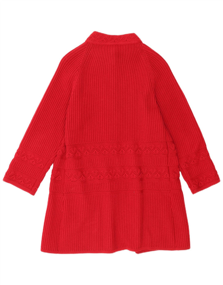 Sweter damski w stylu vintage z długim rękawem, UK 14, średnia czerwona dziewicza wełna