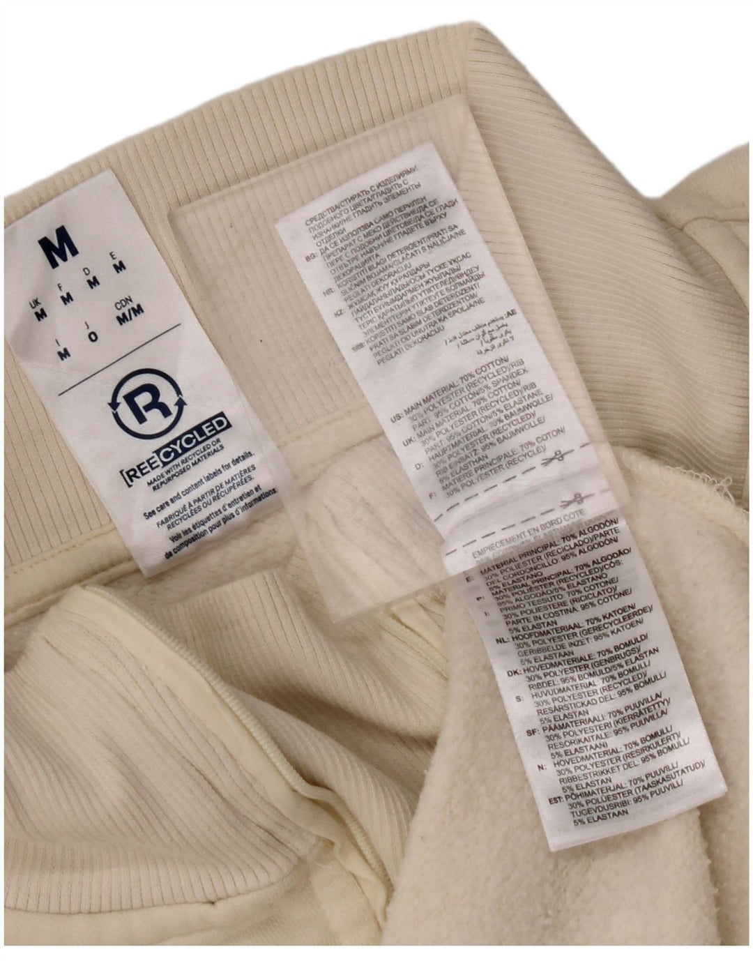 Męska bluza REEBOK o luźnym kroju i zapinanym na zamek, średniej wielkości złamanej bieli, bawełniana