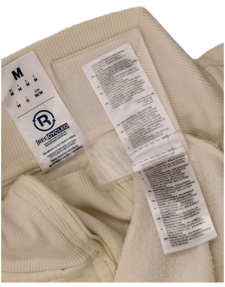 Męska bluza REEBOK o luźnym kroju i zapinanym na zamek, średniej wielkości złamanej bieli, bawełniana