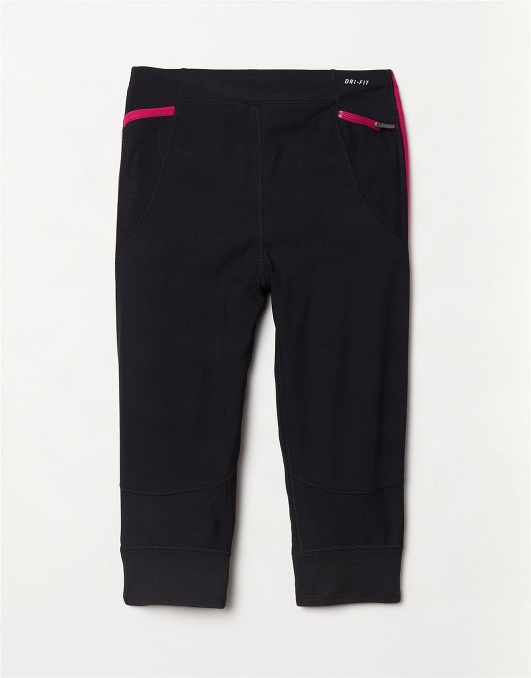 Damskie legginsy Nike Dri Fit Capri UK 14, duży czarny poliester z blokami kolorów