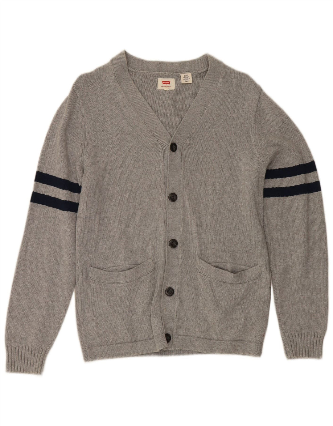 Męski sweter rozpinany Levi's, mały, szary, bawełniany w paski