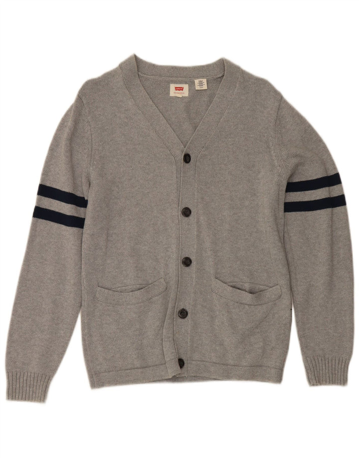 Męski sweter rozpinany Levi's, mały, szary, bawełniany w paski