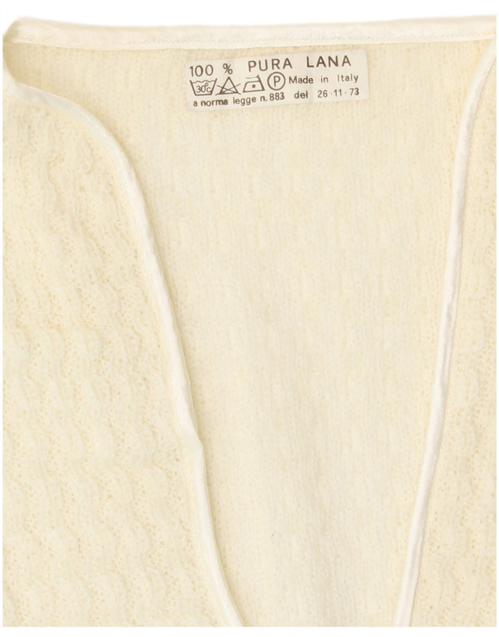 Sweter damski w stylu vintage, UK 16, duży, z białej wełny