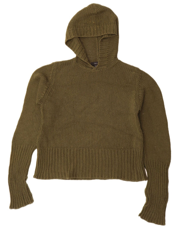 Damski sweter oversize z kapturem Zara UK 14 Średni zielony akryl