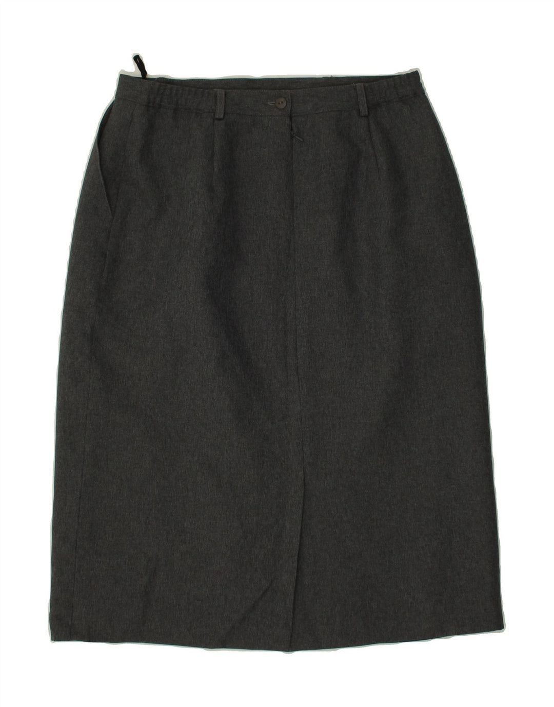 VINTAGE Womens Midi Skirt UK 16 Large W32  Grey Polyester Vintage Vintage and Second-Hand Vintage from Messina Hembry 