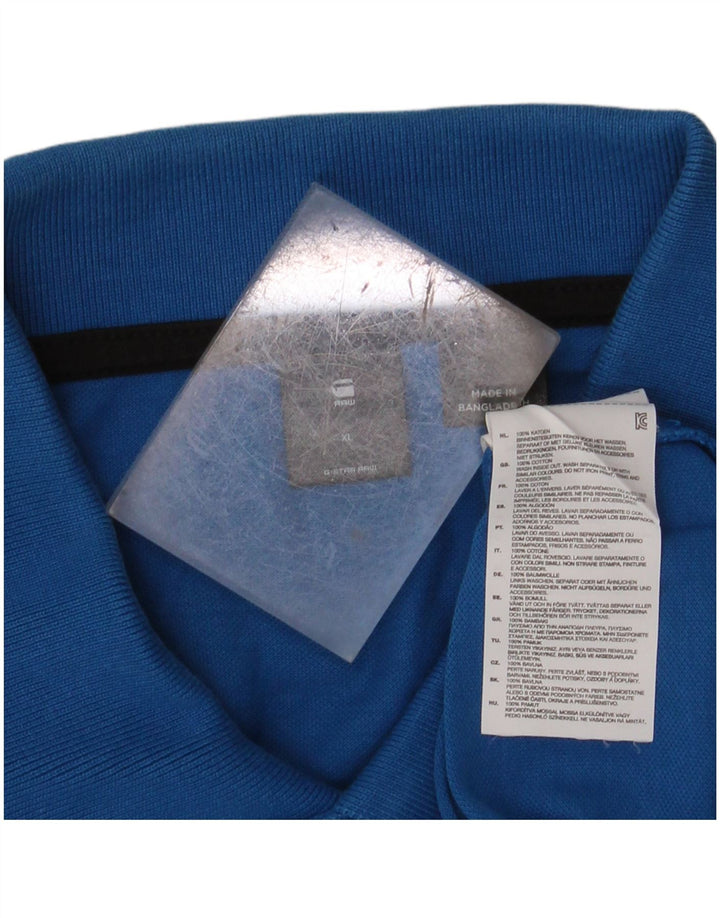 Męska koszulka polo G-STAR XL, niebieska, bawełniana