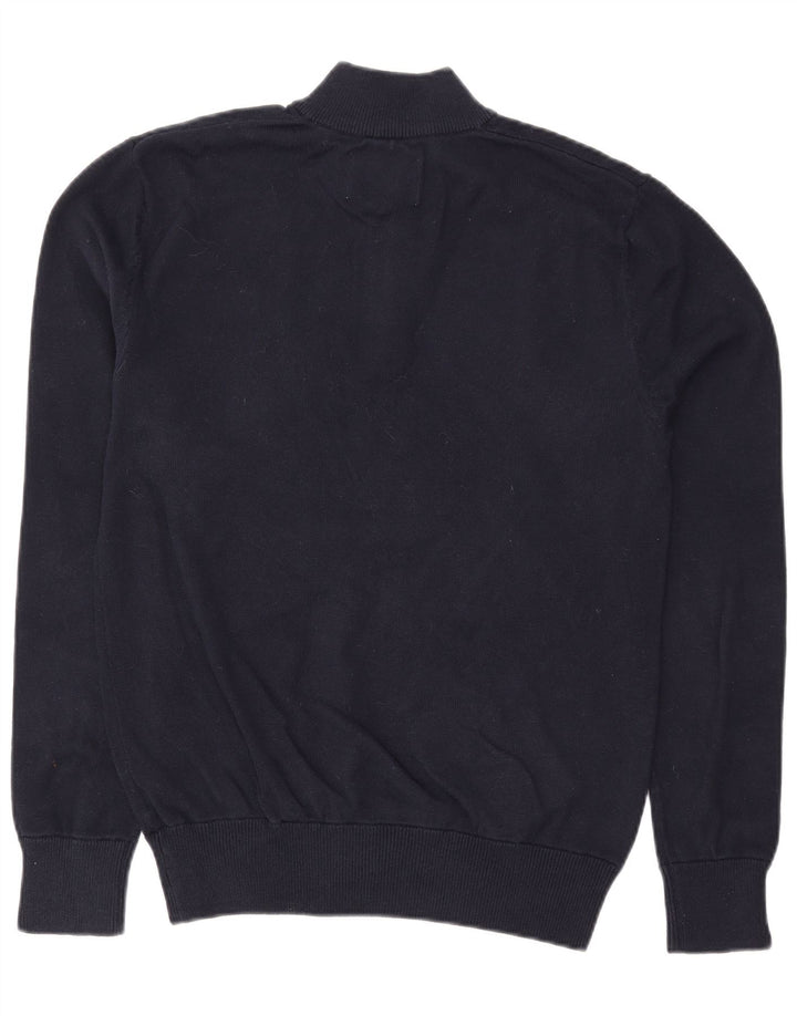 JACK WILLS Męski sweter zapinany na zamek, średni granatowy, bawełniany