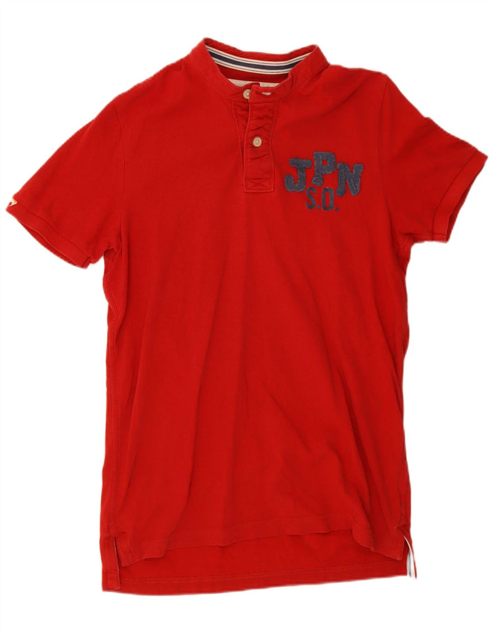 Męska koszulka polo Superdry z grafiką, duża, czerwona, bawełniana