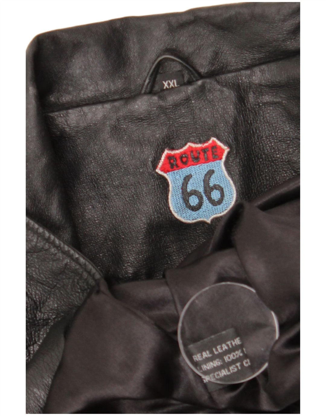 Męska kurtka skórzana Route 66 UK 44 2XL Czarna skóra