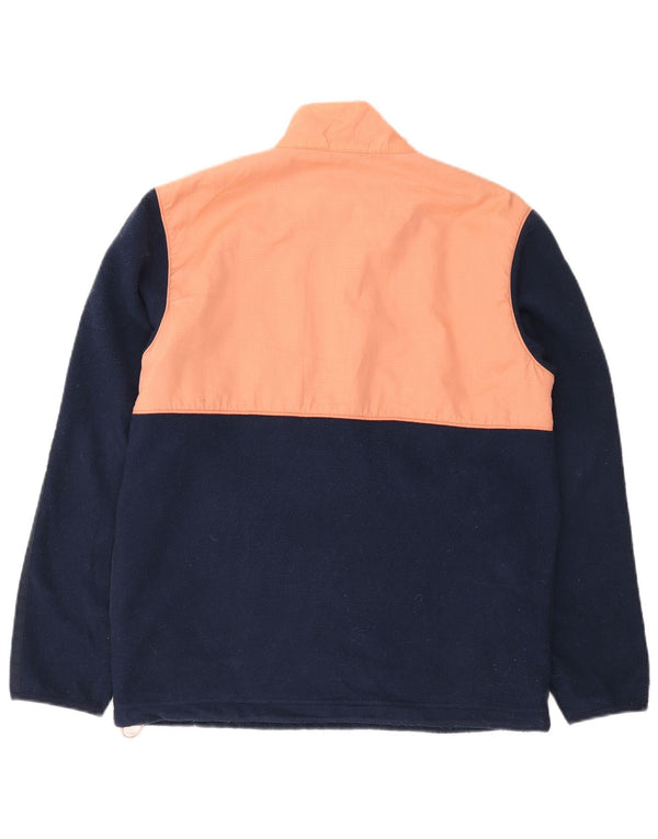 Męski sweter polarowy Adidas z zamkiem błyskawicznym, mały, granatowy, z blokami kolorów, poliester