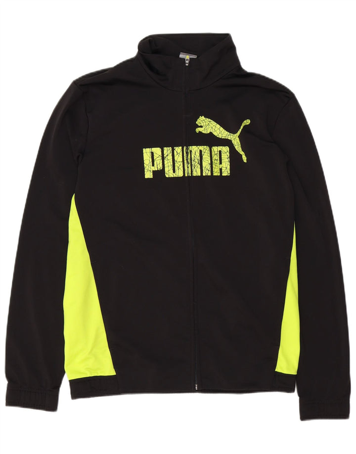 Męska bluza dresowa Puma z grafiką, mała, czarna, poliestrowa z blokami kolorów