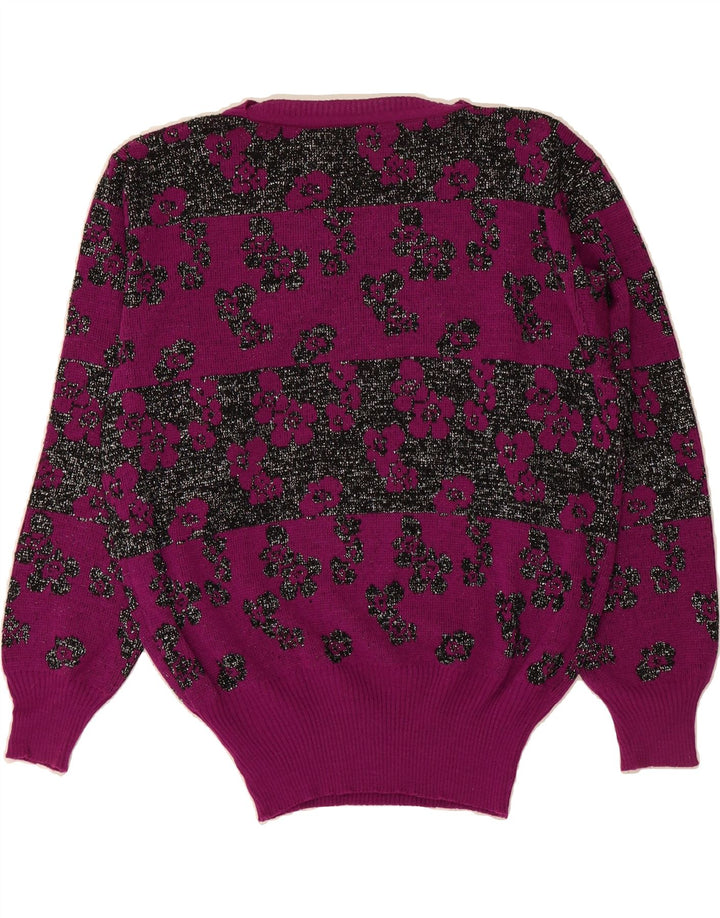 VINTAGE Womens Oversized Boat Neck Jumper Sweater IT 42 Medium Purple Vintage Vintage and Second-Hand Vintage from Messina Hembry 
