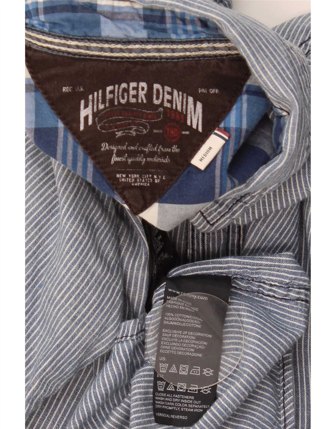 Koszula męska Tommy Hilfiger Średni granatowy, bawełniany w prążki