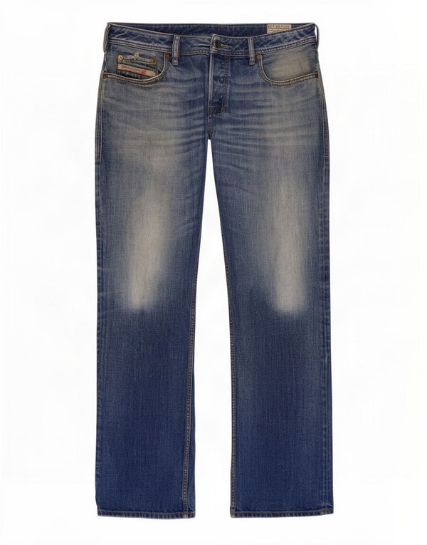 Diesel Męskie Zatiny Regular Bootcut Jeansy W34 L32 Niebieskie bawełniane