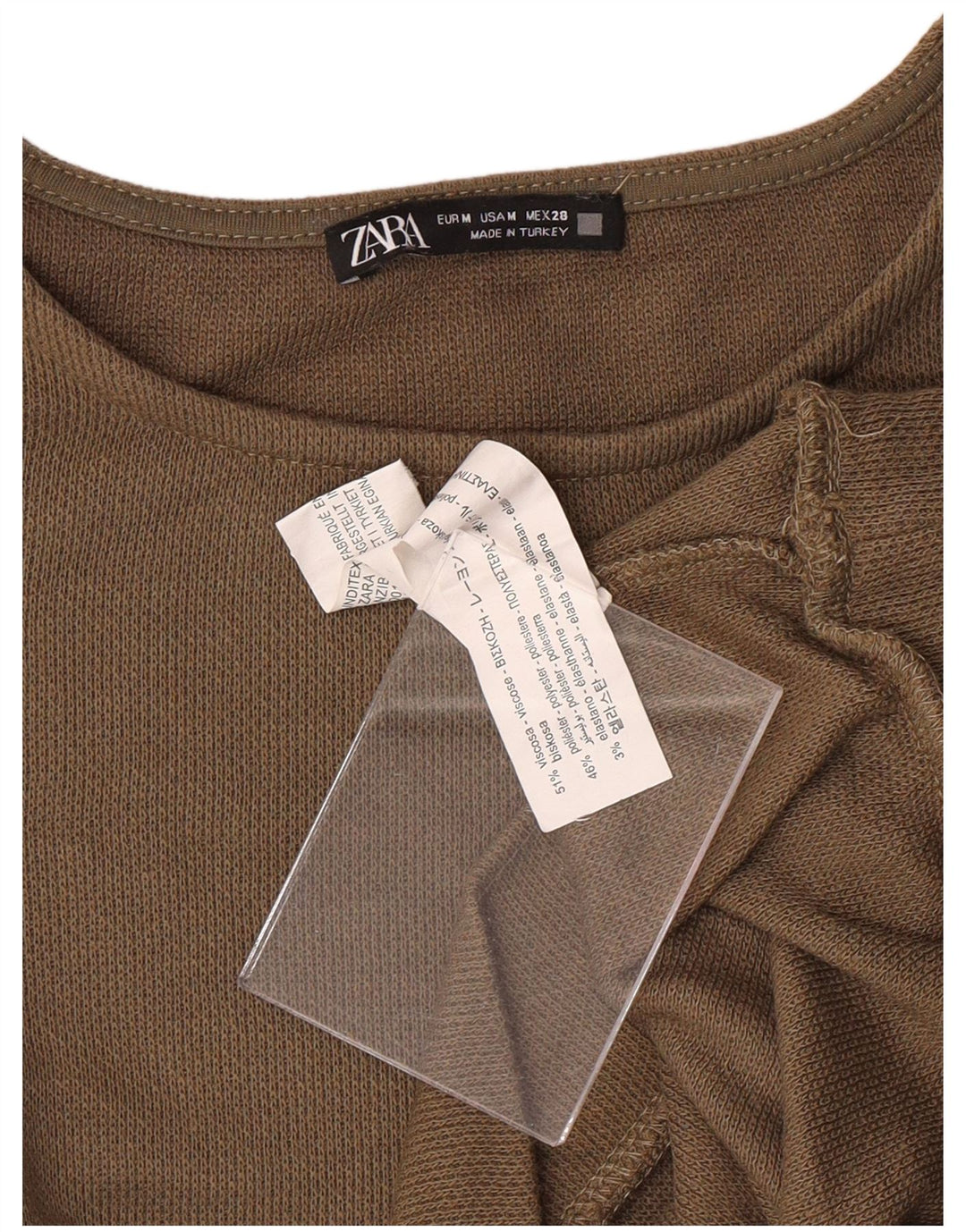 Damski sweter ZARA UK 12 Średni brązowy wiskoza