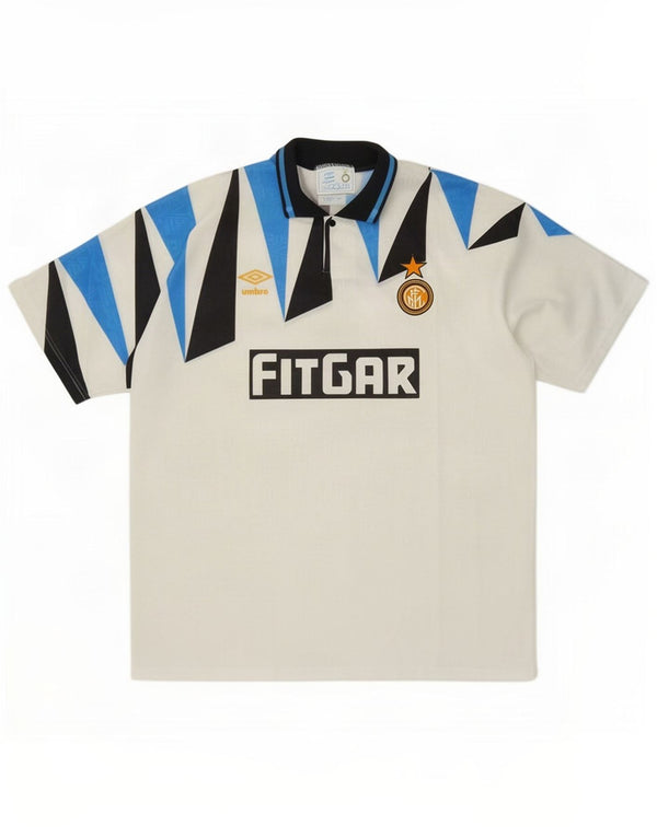 Męska koszulka piłkarska Umbro Inter Mediolan 1991-92 wyjazdowa, XL, biała, geometryczna