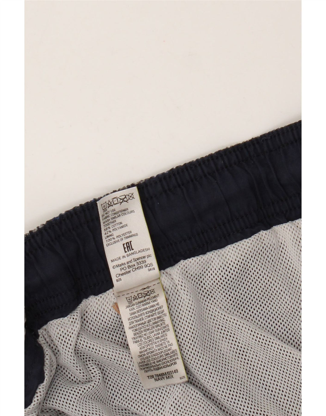 Męskie spodenki kąpielowe Marks & Spencer 2XL, bawełniana niebieska kratka