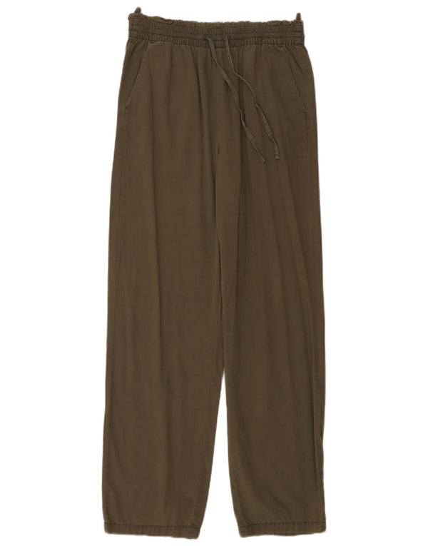 Marks & Spencer Womens Straight Chino Trousers UK 10 Small W30 L30 Khaki