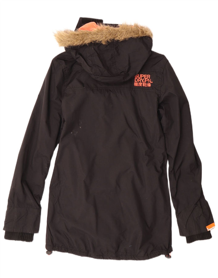 Damska kurtka parka z kapturem Superdry UK 2 2XS czarna