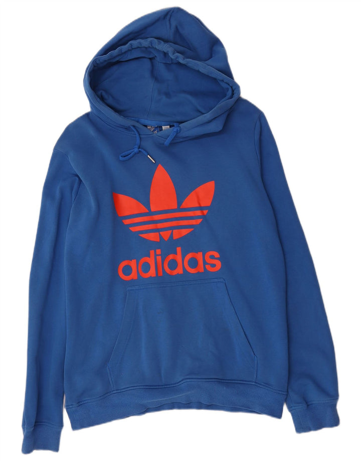 Męska bluza z kapturem Adidas Graphic, średnia niebieska, bawełniana