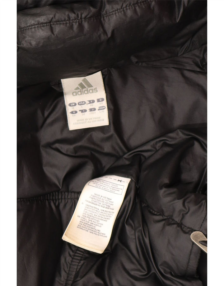Damska, oversize'owa, wyściełana kurtka z kapturem Adidas UK 18 XL, czarna, poliestrowa