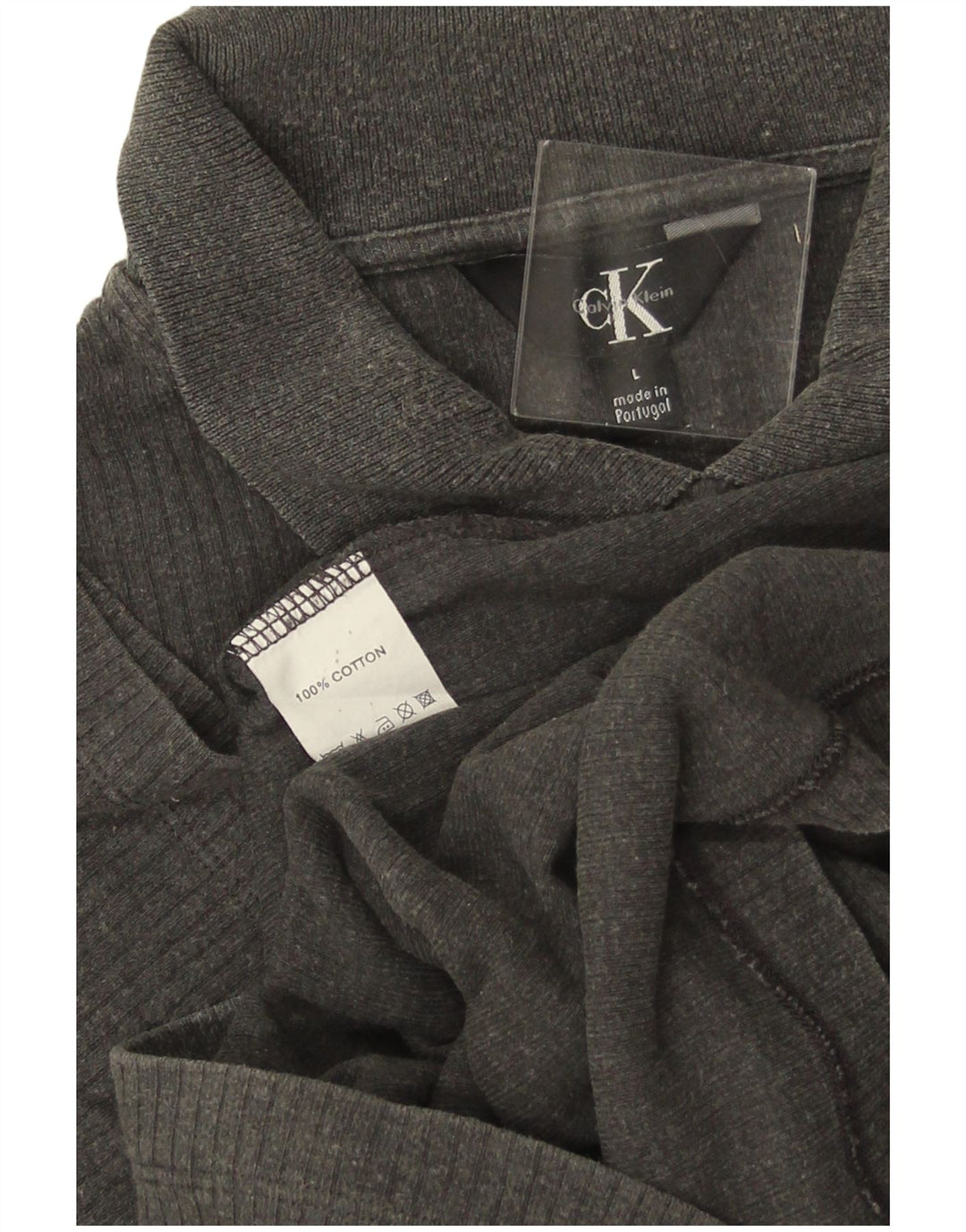 Męska koszulka polo CALVIN KLEIN, duża, szara, bawełniana