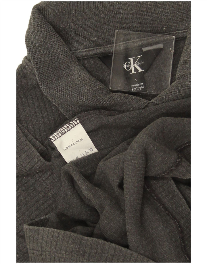 Męska koszulka polo CALVIN KLEIN, duża, szara, bawełniana