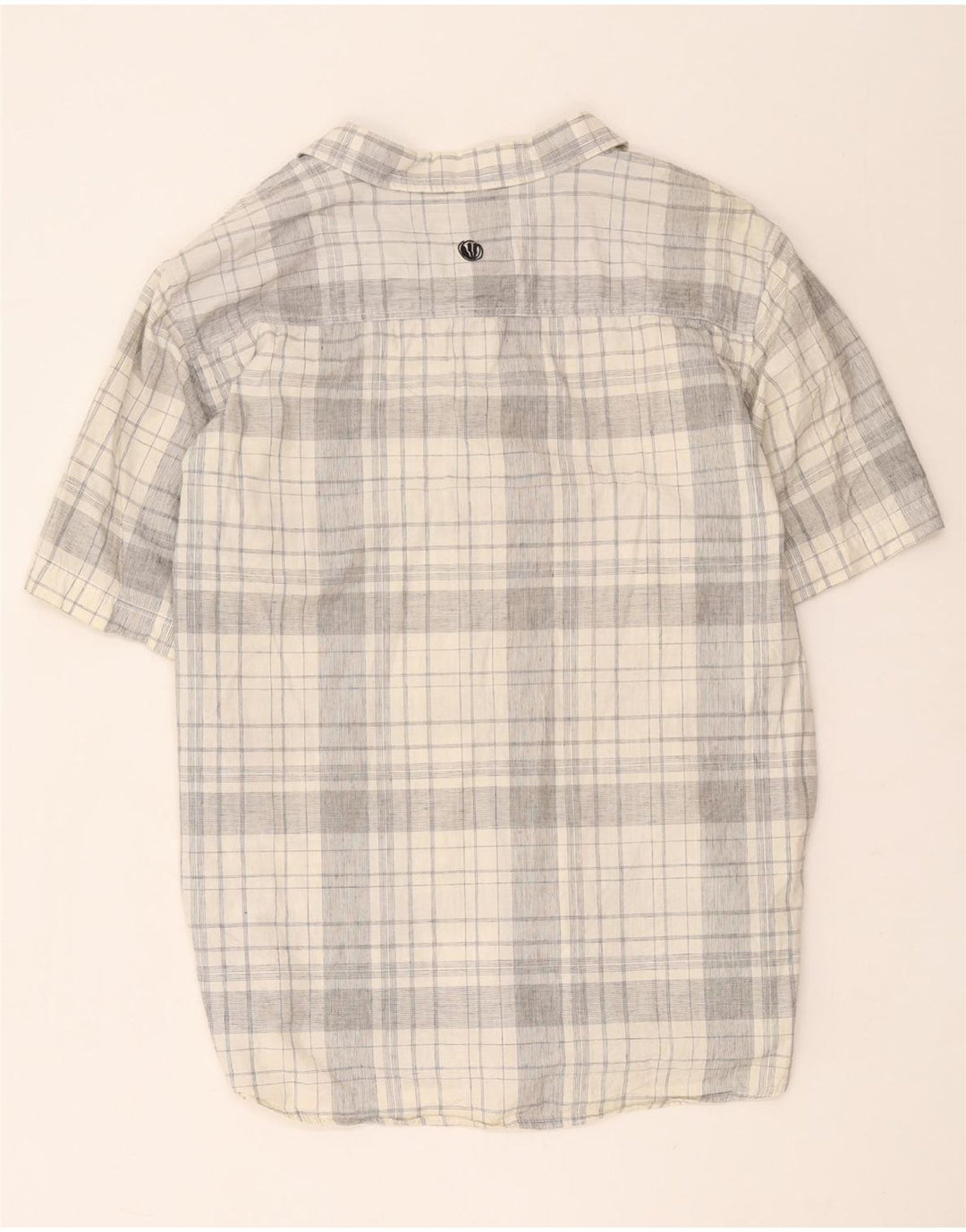 Męska koszula z krótkim rękawem Fat Face 2XL, szara, bawełniana kratka