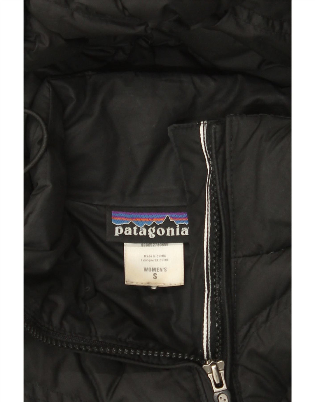 Damski płaszcz z kapturem Patagonia UK 10, mały, czarny poliester