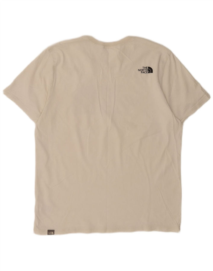 Męski T-shirt z grafiką The North Face, duży, biały, bawełniany